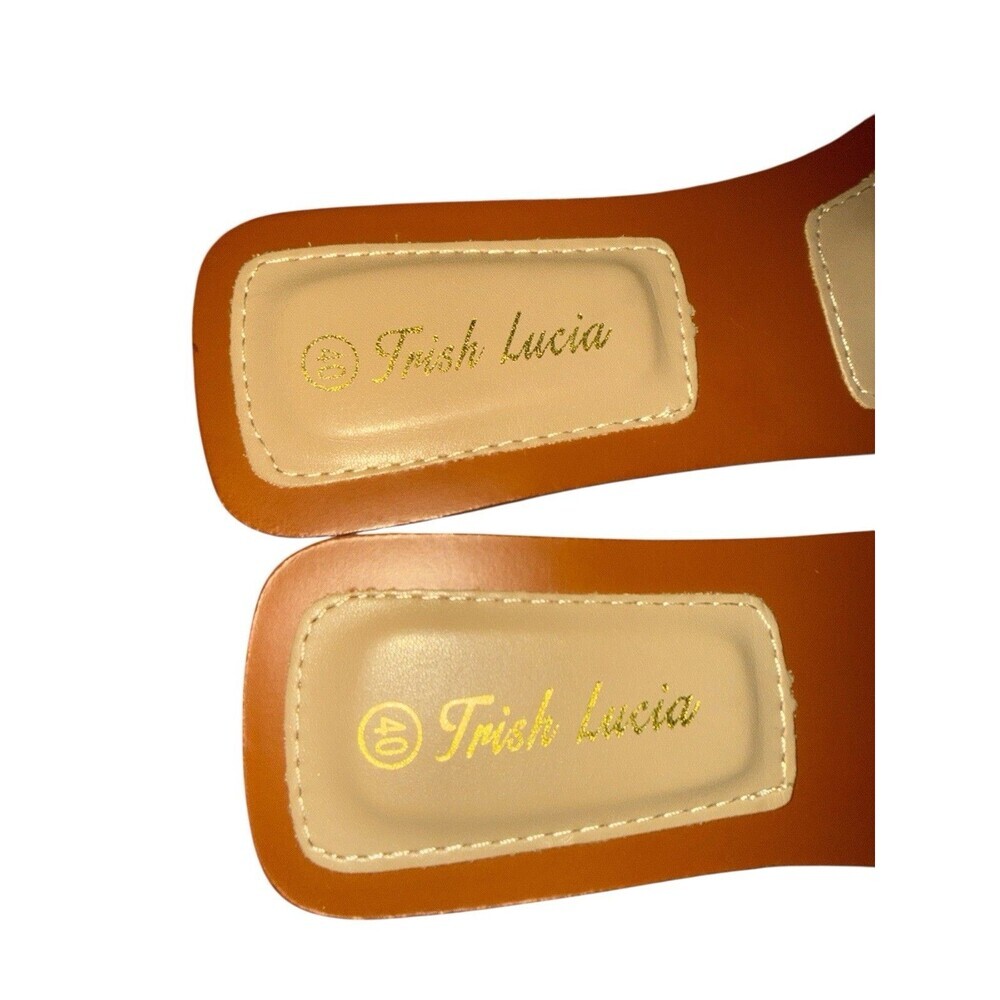 Trish Lucia Cream Braided Slide Sandals Square Toe Neutral Minimalist Women’s 40 - Picture 5 of 6